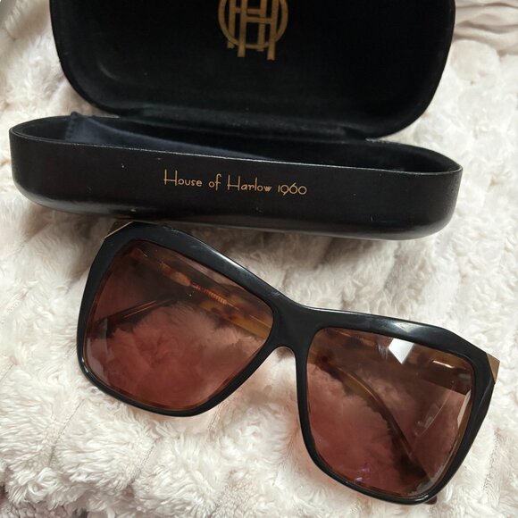 Authentic House of Harlow 1960 Women\'s Sunglasses Tortoise w Gold Trim main image 8